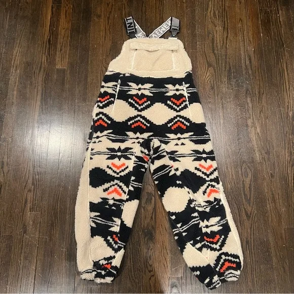 Free People FP Movement Hit The Slopes Salopette Black Fairisle Size Small - Picture 1 of 8